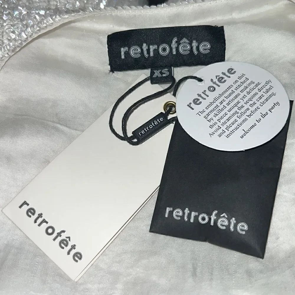 NWT Retrofete Gabrielle Robe in Moonglow White XS Revolve - Picture 13 of 15